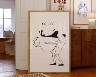 Coffee Print, Coffee Bar Poster, Coffee Art Print, Coffee Poster, Coffee Lovers, Cafe Poster, Bar Cart Decor, Trendy Wall Art, Digital Print