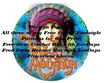 Pattern Package of Wool Mountain Studios Freeform Freestyle Patterns pdf files Permission to sell items made from these patterns