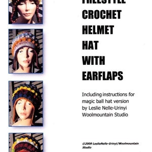 E Pattern for Crochet Helmet Hat Freeform Freestyle with Earflaps