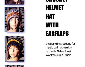 E Pattern for Crochet Helmet Hat Freeform Freestyle with Earflaps