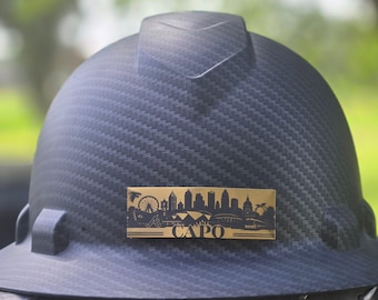 personalized safety helmet name tag plate custom hardhat plate construction hat accessory personalized engraved plaque tradesman name plate