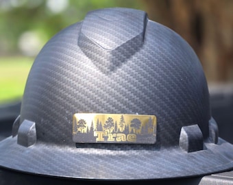 custom PPE name plate engraved name badge union worker custom ID tag for PPE helmet tag oilfield hard hat custom name plate for construction