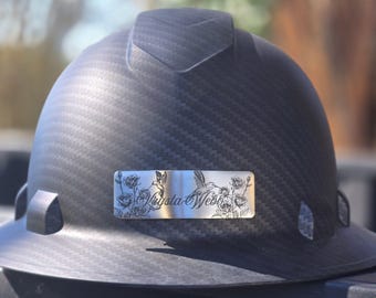 custom PPE name plate engraved name badge union worker custom ID tag for PPE helmet tag oilfield hard hat custom name plate for construction