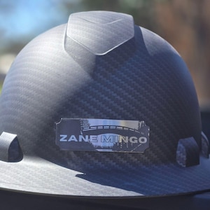 Placa de identificação para capacete de segurança, personalizada em dourado ou prateado, acessório para capacete de trabalhador da construção civil, placa de identificação gravada.