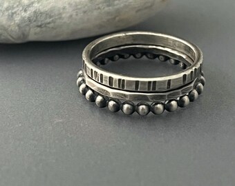 Stacking Rings, silver stacking rings, set of 3 stacking rings, sterling silver rings