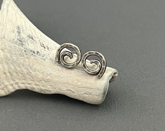 Spiral Earrings, spiral studs, spiral posts, simple post earrings, every day earrings, geometric earrings