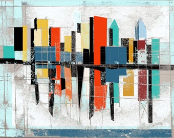 Skyline 01 - Limted edition, framed, signed print of original art