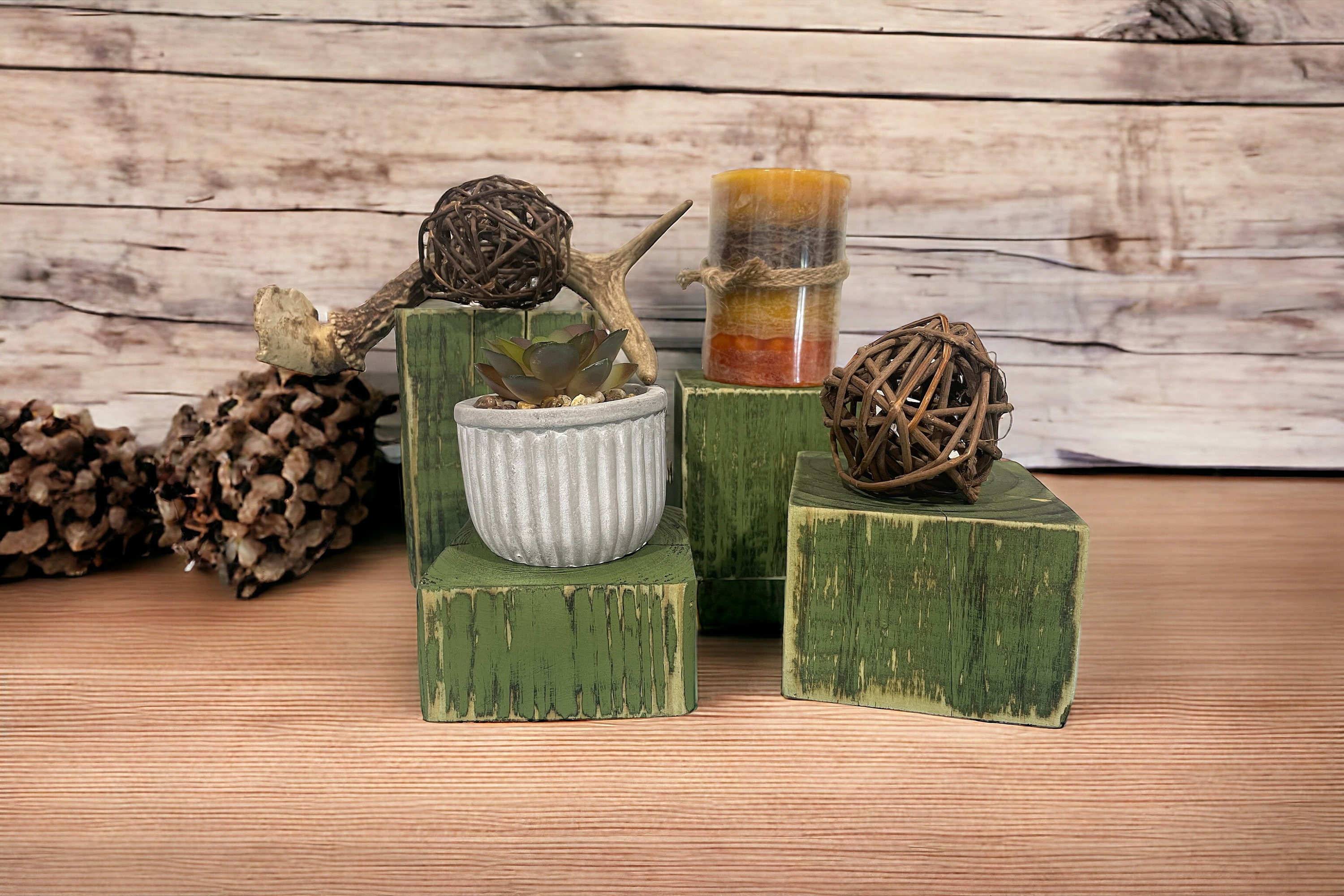 Wooden Riser Block Set Farmhouse Riser Set Rustic Block Riser Set ...