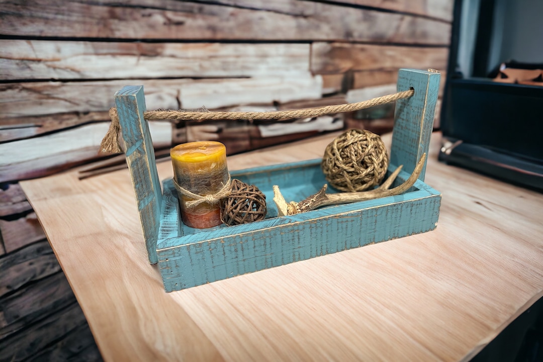 Rustic Farmhouse Wooden Centerpiece Box Tray Rustic Box Farmhouse Box ...