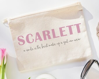 Gepersonaliseerde cosmetische make-up tas | Make-up tas | Toilettas | Cadeaus voor haar | Bruidsmeisje als cadeau | Reistas