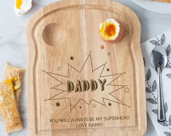 Personalised Wooden Superhero Egg Board