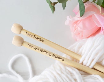 Personalised Bamboo Knitting Needles