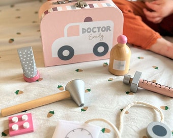 Personalised Pastel Pink Doctors Case Toy