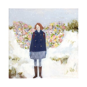 Fine art print tess wore wings made of spring limited edition giclee print of oil painting, wall art image 2