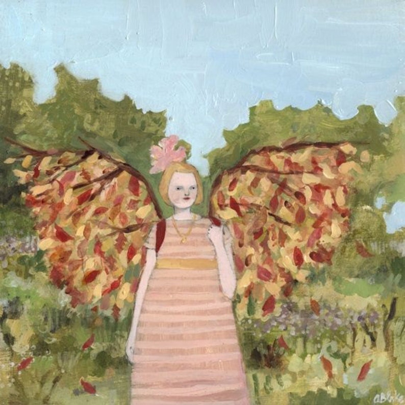 giclee print of original oil painting bonnie wore wings of autumn limited edition