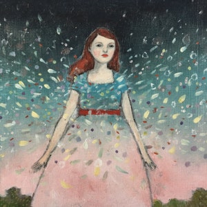 Her Light Shattered the Dark Art Print: Woman Oil Painting
