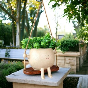 Swing Plant Pot | Plant Pot Head | Fun Plant Pot | Swinging Head Plant Pot | Novelty Plant Pot | Garden Decoration | Garden Swing | Fun Gift