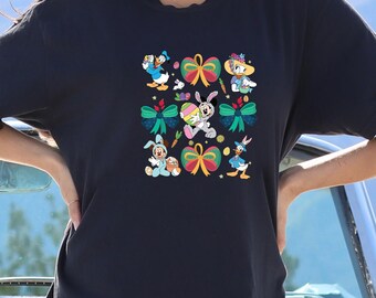 Comfort Colors Coquette Bows Watercolor Disney Easter Day 2025 Shirt, Mickey and Friends Easter Bunny Tee, Disney Easter Truck