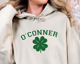 Custom Shamrock Hoodie, Personalized Last Name St Patrick's Day Hoodie, Irish Drinking Hoodie, Parade Hoodie, Vintage Hoodie
