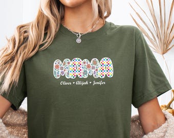 Personalized Mom Shirt With Kids Names, Custom Mama Shirt, Custom Kid's Names Mom Shirt, Custom Mom Shirt With Kids Names, Mothers Day Shirt