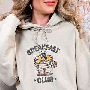 Breakfast Club Aesthetic Bohemian Retro Vintage Hoodie,Oversized Retro Graphic,Grunge Hippie Boho,Trendy Cute Hoodie,Breakfast Lovers Hoodie