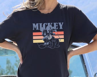 Comfort Colors Disney Mickey Mouse and Pluto Mickey And Friends Pluto Retro Line T-Shirt, Magic Kingdom, Disneyland Family Matching Shirt