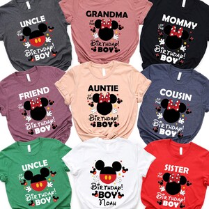 Custom Birthday Boy Group Shirt, Disneyland Birthday Family T-Shirt,Birthday Disney Family Matching Shirt, Mickey Birthday Boy Family Shirt