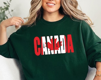 Canada Sweatshirt, Funny Canadian Sweater, Happy Canada Day Sweat, Canada Day Gift, Canada Leaf Sweater, Gift For Canadian, City Sweatshirt