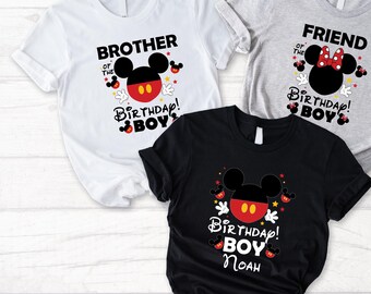 Custom Birthday Boy Group Shirt, Birthday Disney Family Matching Shirt, Mickey Birthday Boy Family Shirt, Disneyland Birthday Family T-Shirt