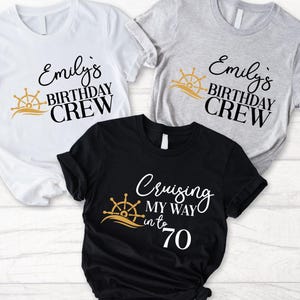 Custom Cruise Birthday Crew T-Shirt,Personalized  Birthday Party Shirt,Birthday Group Family Shirt,Trendy Cruise Surprise Birthday Party Tee