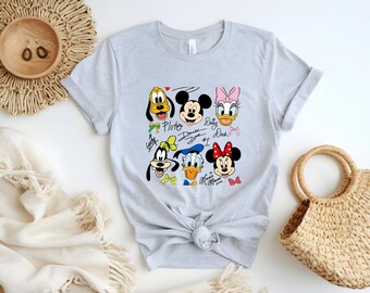 Mickey and Friends Shirt, Disney Cartoon Character Tee, Minnie and Mickey Mouse T-Shirt, Donald Daisy Goofy Pluto Top