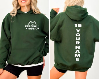 Custom Volleyball Mom Hoodie, Personalized Volleyball Hoodie, Game Day Hoodie, Sports Mama Hoodie, Volleyball Lover Hoodie, Volleyball Team