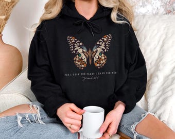 Vintage Butterfly Hoodie, Aesthetic Butterfly Graphic Hoodie, Nature Lover Hoodie, Neutral Boho Butterfly Pullover