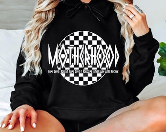 Motherhood Some Day I Rock it Hoodie, Mama Hoodie, Motherhood Rock Skeleton Hoodie, Motherhood Crewneck Boy Mom, Gift for Mom, Mama Hoodie