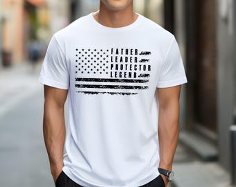 Custom Daddy American Flag T-Shirt, Patriotic Dad Shirt, First Father's Day Gift, Mens USA Flag Tee, Gift for New Dad
