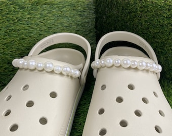 Perlenkette, Krokodil-Charm, Perlenkette, Schuh-Charm, Perlen-Pin-Charm, Clog-Geschenk für Mädchen-Liebhaber, Geschenk, Perlenkette, Charm Crocs, Perlen-Geschenk, Perlenkette