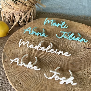 Bunte Tischkarten, Platzkarten als Serviettenring für Hochzeit, Feier, Geburtstag, Taufe, Party, Weihnachten, Ostern