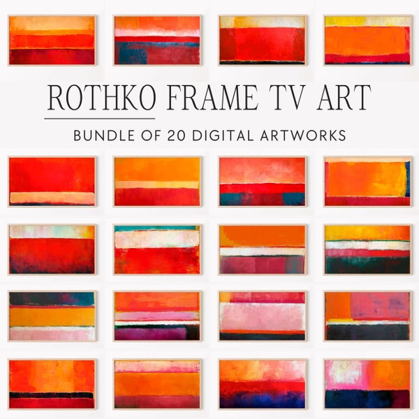 Samsung Frame Tv Art Rothko, Abstract Painitng, Mark Rothko, Tv Art Bundles, Contemporary Art, Red Paintings Tv Art, Modern Home Decor  184