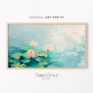 Nénuphars Monet, Tableau Cadre Pour Tv Monet, Tableau Cadre Pour Tv 4K, Tableau Pour Tv Samsung Monet, Papier Peint Pour Tv art floral