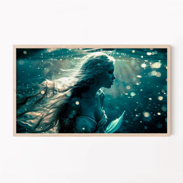 Mermaid Samsung Frame Tv Art, Under Water Tv Art, Gothic Fashion Photo, Goth Mermaid Art, Surreal Fantasy Art, Coastal Frame Tv Art 72