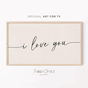 Kocham Cię Samsung Frame TV Art, Minimalistyczna tapeta na TV na Walentynki, Romantyczna typografia kaligrafia, Spersonalizowany wystrój na Walentynki 452