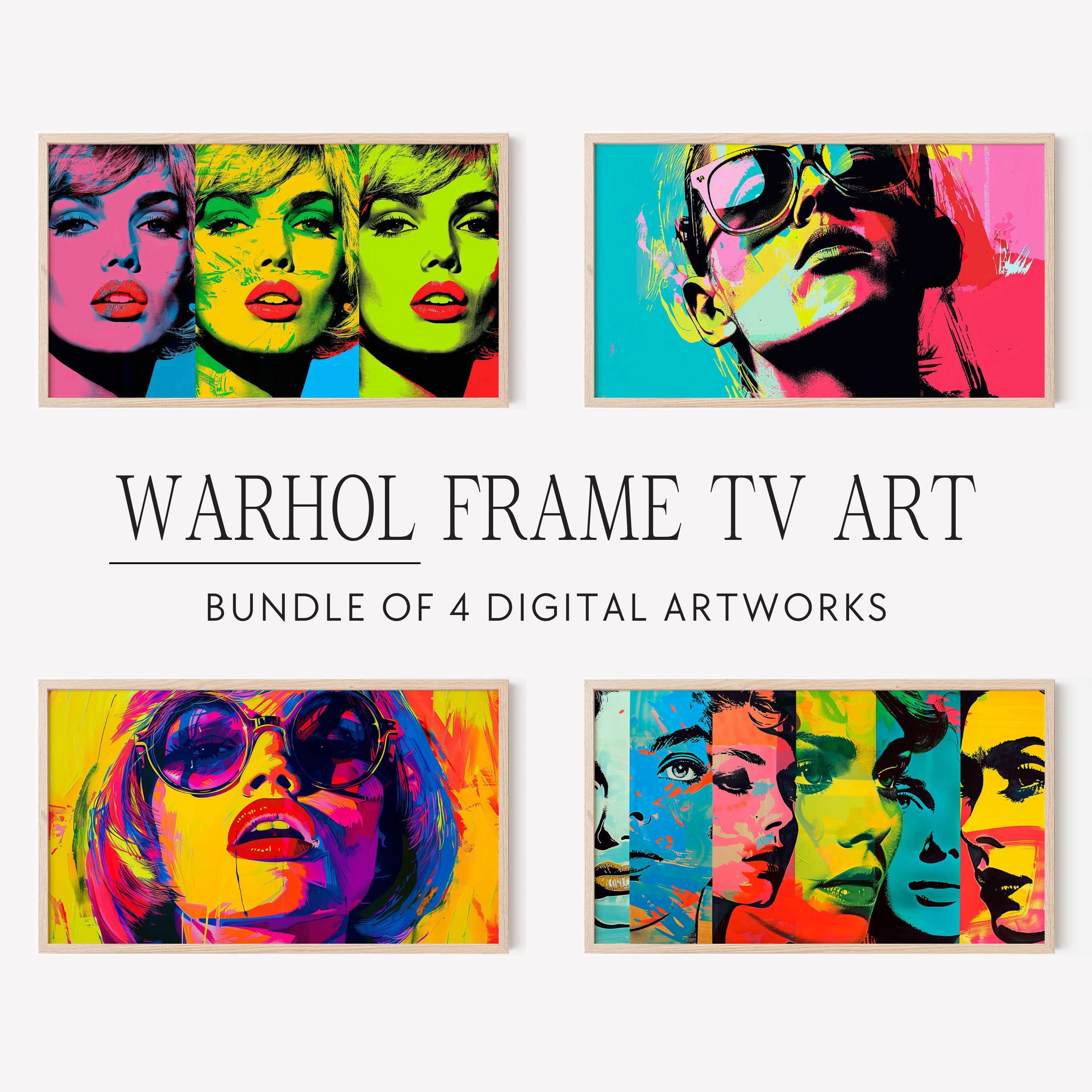 Andy Warhol Tv Art Bundle, Pop Art for Samsung Frame Tv