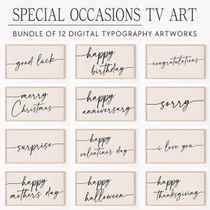 Mega Bundle Cytaty Kaligrafia Sztuka TV dla Samsung Frame, Nowoczesna Sztuka Ścienna, Cytaty Typografia, Wszystkiego Najlepszego z Okazji Urodzin, Kocham Cię, Wydarzenia Specjalne 320