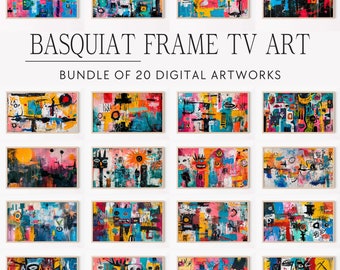 Basquiat Bundle, Samsung Frame Tv Art, Jean Michel Basquiat Collection, Digitale Kunst, Zeitgenössische Street Art, Urban Paintings, Graffiti 120