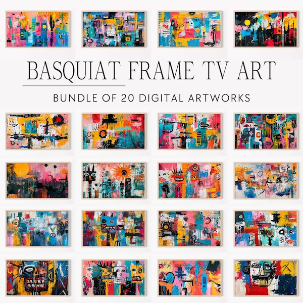 Basquiat Bundle, Samsung Frame Tv Art, Jean Michel Basquiat Collection, Digitale Kunst, Zeitgenössische Street Art, Urban Paintings, Graffiti 120