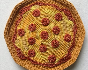 Pizza Pie Crochet Ornament Pattern