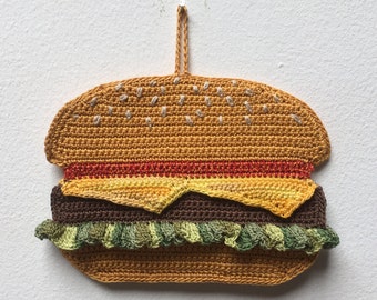 Cheeseburger Ornament Crochet Pattern