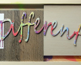 Classic and Art Deco Style Different Sign - Wood Different Sign - It's OK to be Different - Farmhouse Sign - Gift for Graduate