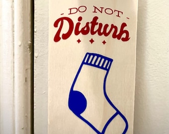 Funny Dorm Door Sign | Sock & Beer | Double Sided | Do Not Disturb Door Sign | Dorm Decor | Roommate Warning | Bedroom Door Sign |Adult Sign