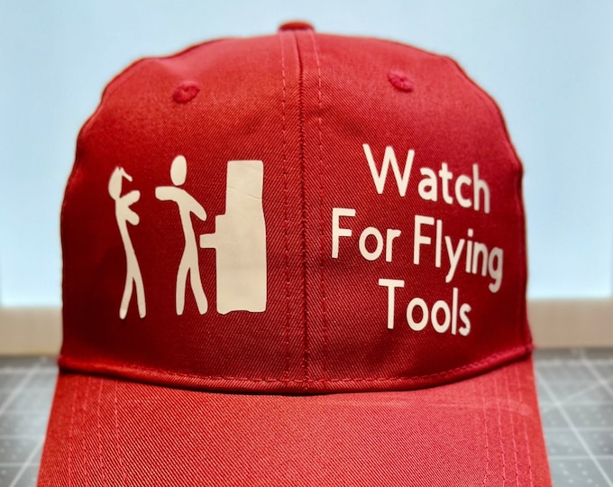 Funny Mechanics Shop Hat - Flying Tools - Garage Decor - Gifts for Him - Workshop Hat